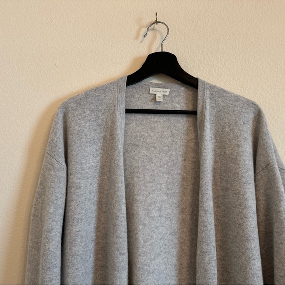 Garnet Hill 100% Cashmere Sweater Cardigan Medium Gray - Picture 3 of 15